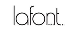 A black and white logo for lafont paris on a white background.