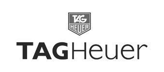 A black and white logo for tag heuer on a white background.