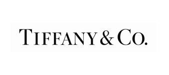 A black and white logo for tiffany & co. on a white background.