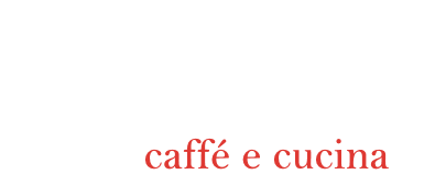 A white background with red text that says caffe e cucina