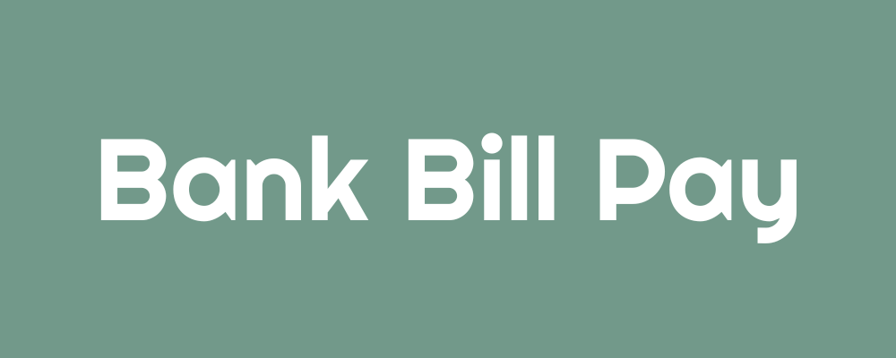 The bank bill pay logo is on a green background.