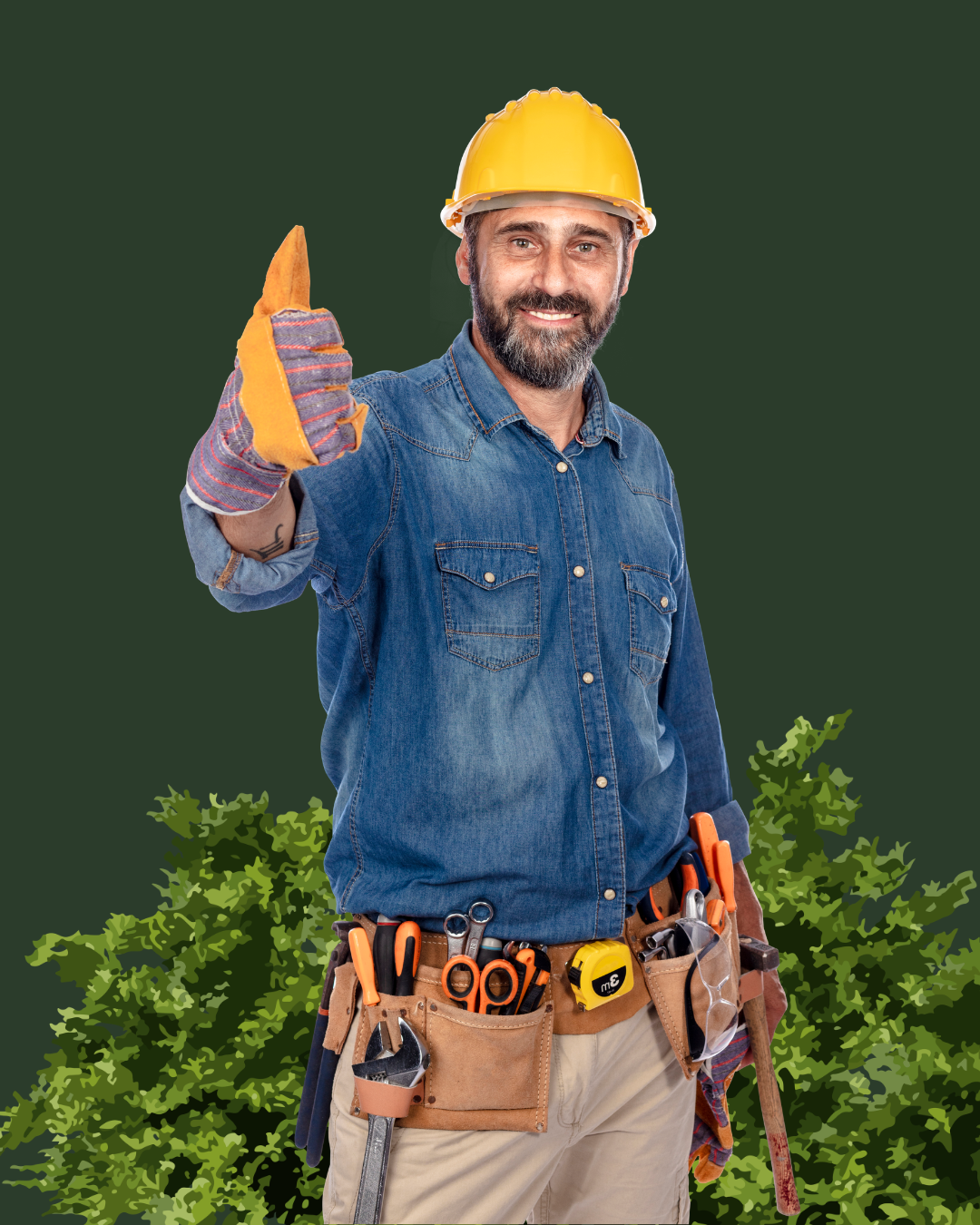 Workers using rigging system for controlled tree removal process
