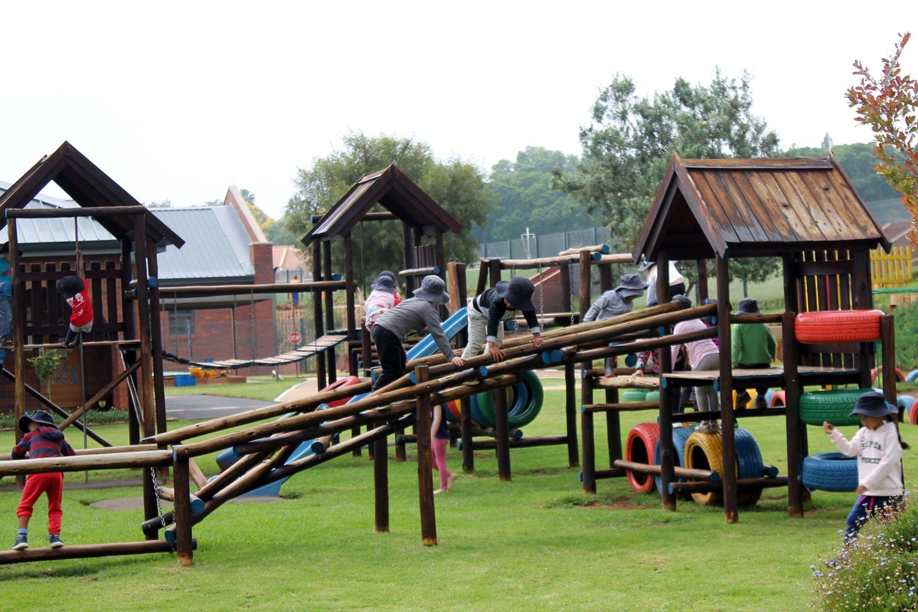 Kids playing on a play ground
