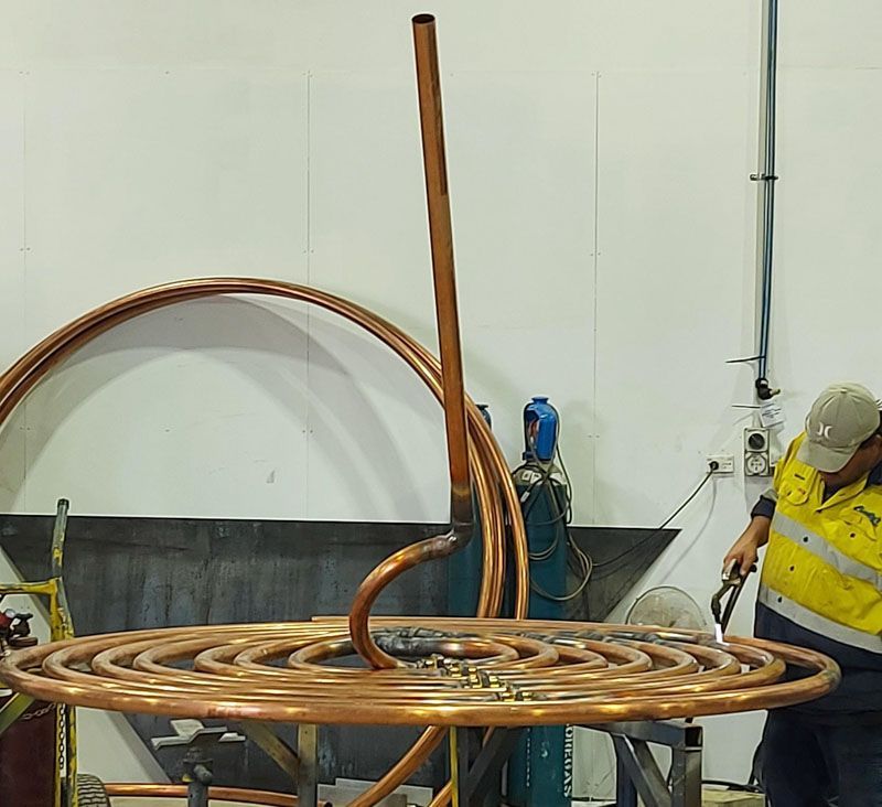 Copper heating coils