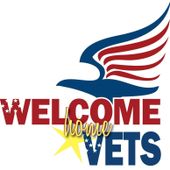 A logo for welcome home vets with a bird on it