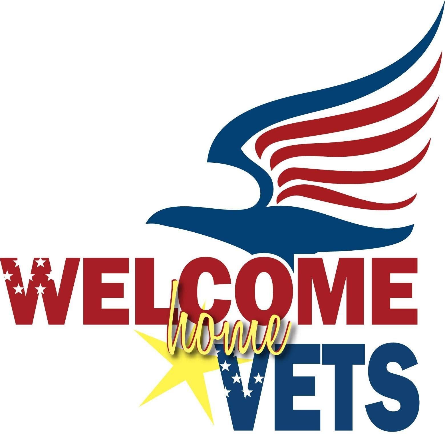 A logo for welcome home vets with a bird on it