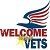 A logo for welcome vets with a bird and an american flag.