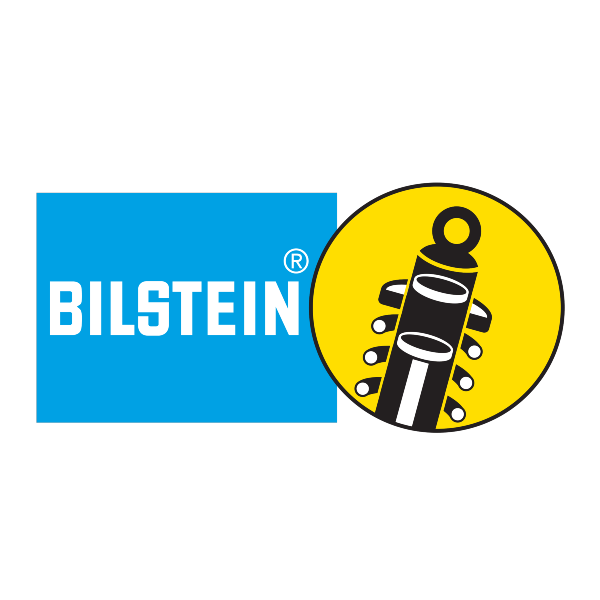 The blue and yellow Bilstein logo featuring the brand name next to a stylized shock absorber icon.