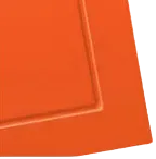 Orange square with a raised rectangular border.