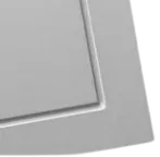 Gray square with a recessed interior and a rounded corner.