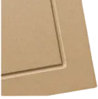 Tan-colored, textured, beveled rectangle, possibly part of a cabinet or door.