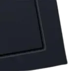 Black square with a thin black border, stacked on top of a larger black surface.