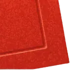 Red rectangular surface with a recessed border.