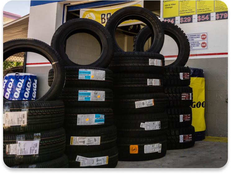stack of new tires | Gramenzi Auto Services