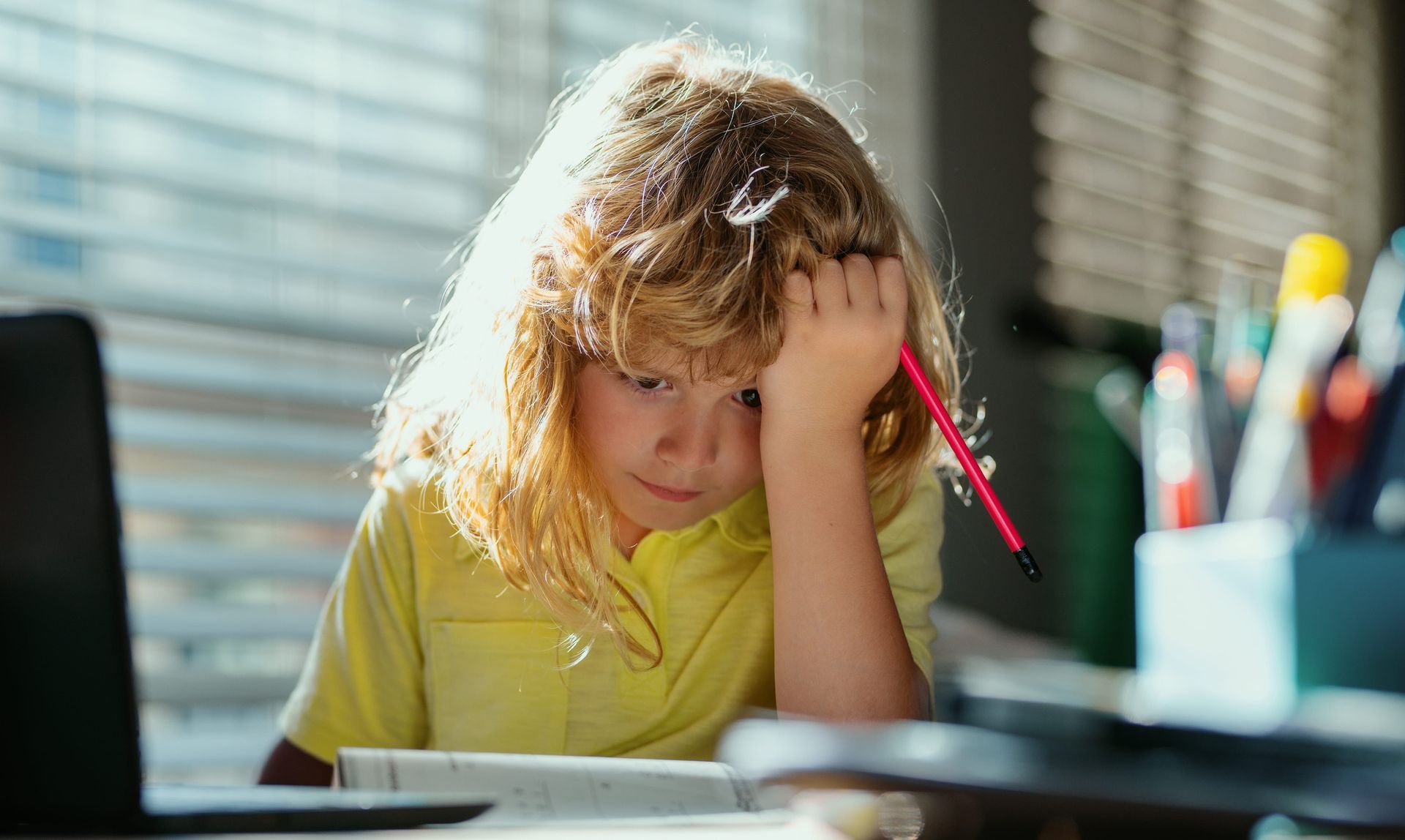 Child struggling with maths.