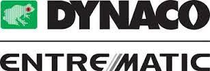 The logo for dynaco entrematic is shown on a white background.