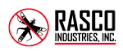 A logo for rasco industries inc. with a no bug symbol.