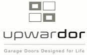 A logo for upwardor garage doors designed for life.