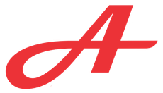 Red, stylized letter 