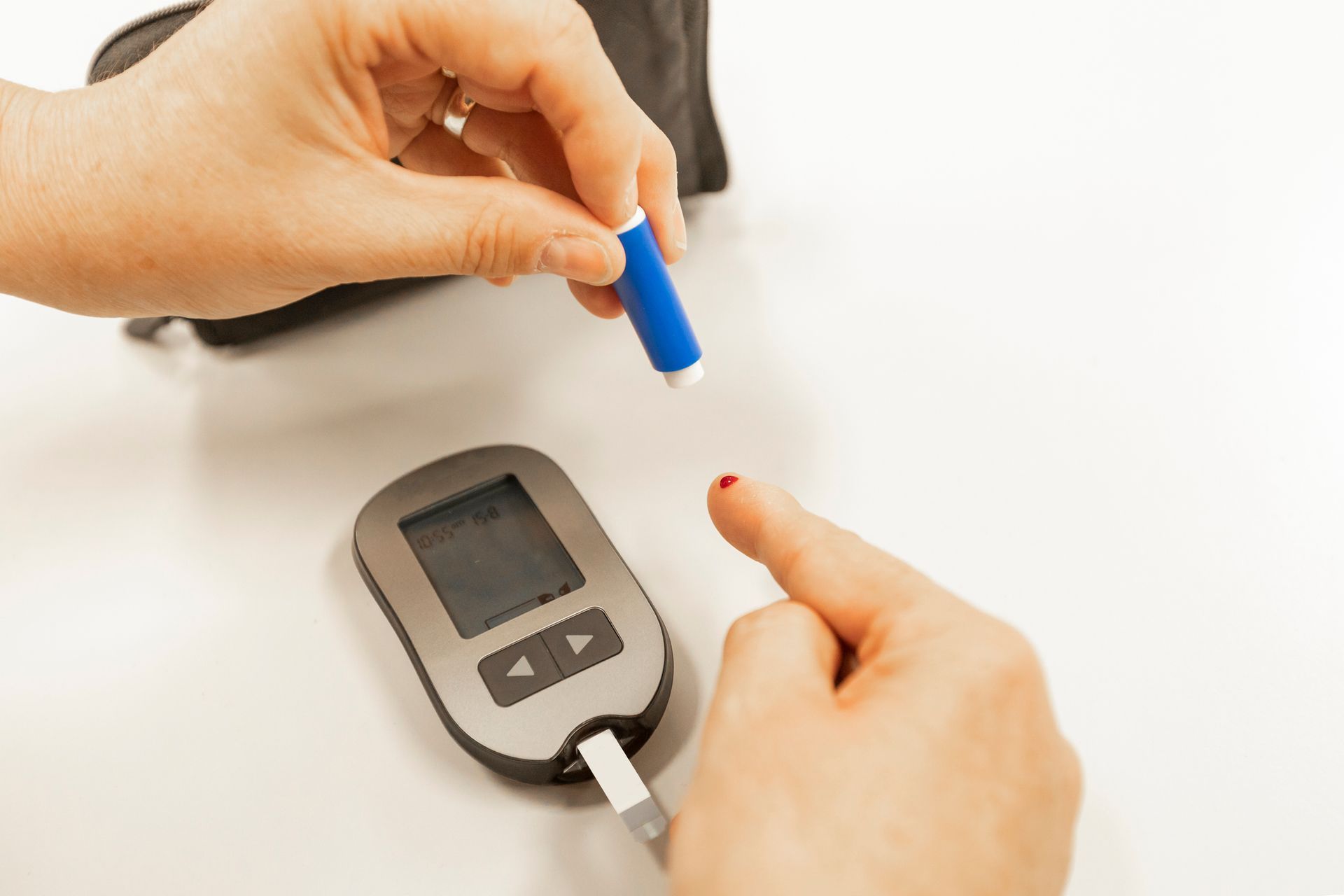 Diabetic Treatments—Blood Glucose Monitoring with Glucometer and Lancet Device