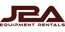 A dark brown stylized JBA logo with the text "EQUIPMENT RENTALS" below it on a white background.