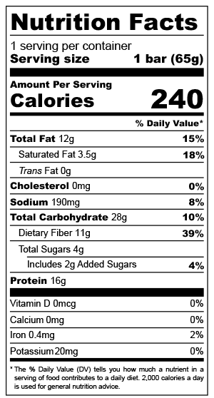 Plant Based Protein Bar - Peanut Butter Chocolate Chip