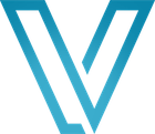 Blue gradient "V" logo.