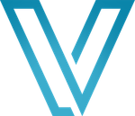 Blue gradient "V" logo.