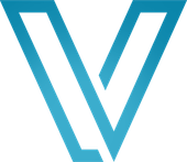 Blue gradient "V" logo.