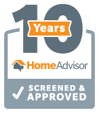 The home advisor logo is screened and approved for 10 years.