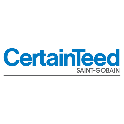 A blue and white logo for certainteed saint-gobain