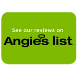 A green sign that says see our reviews on angie 's list