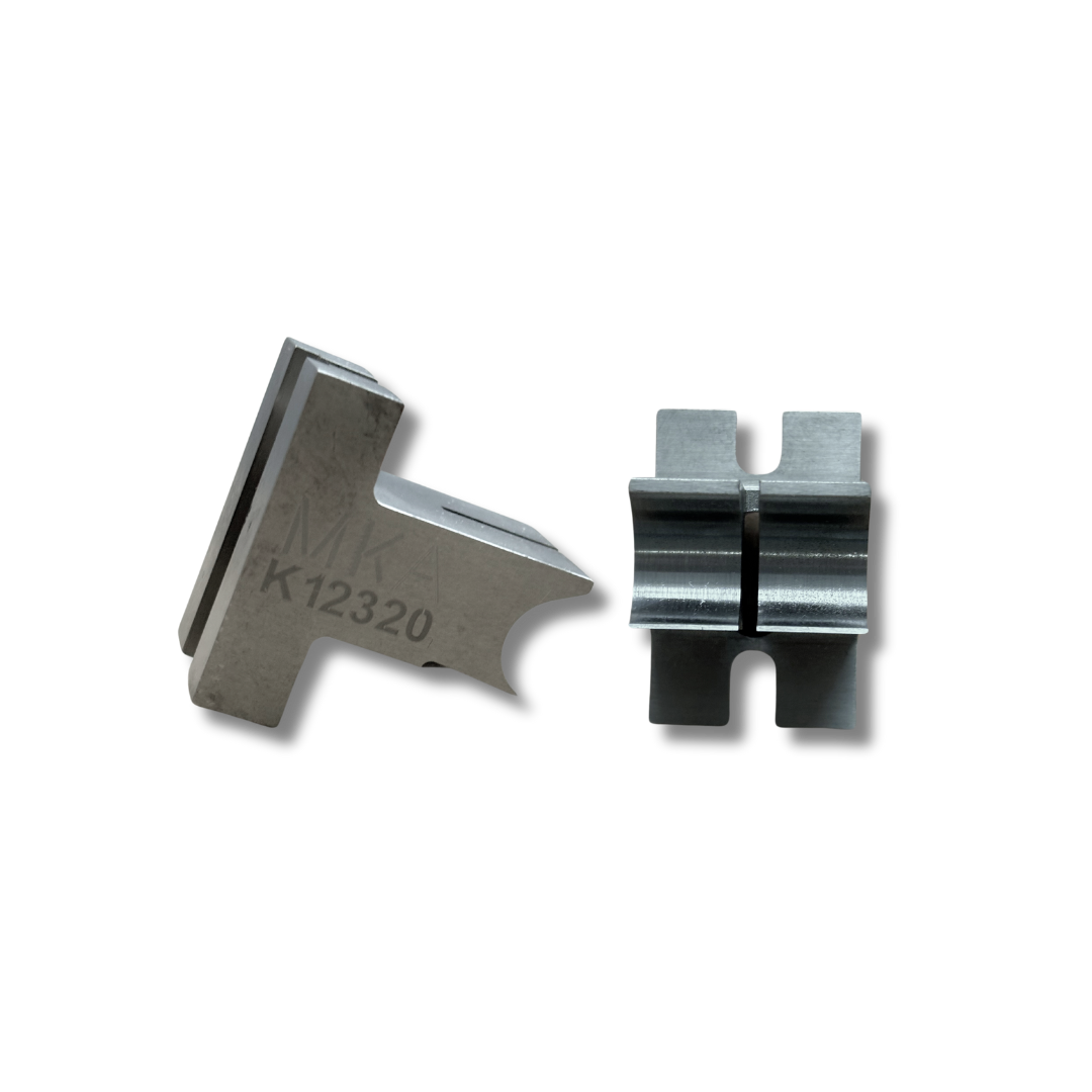 Side and top view of clipper spares made by machine Knives Australia