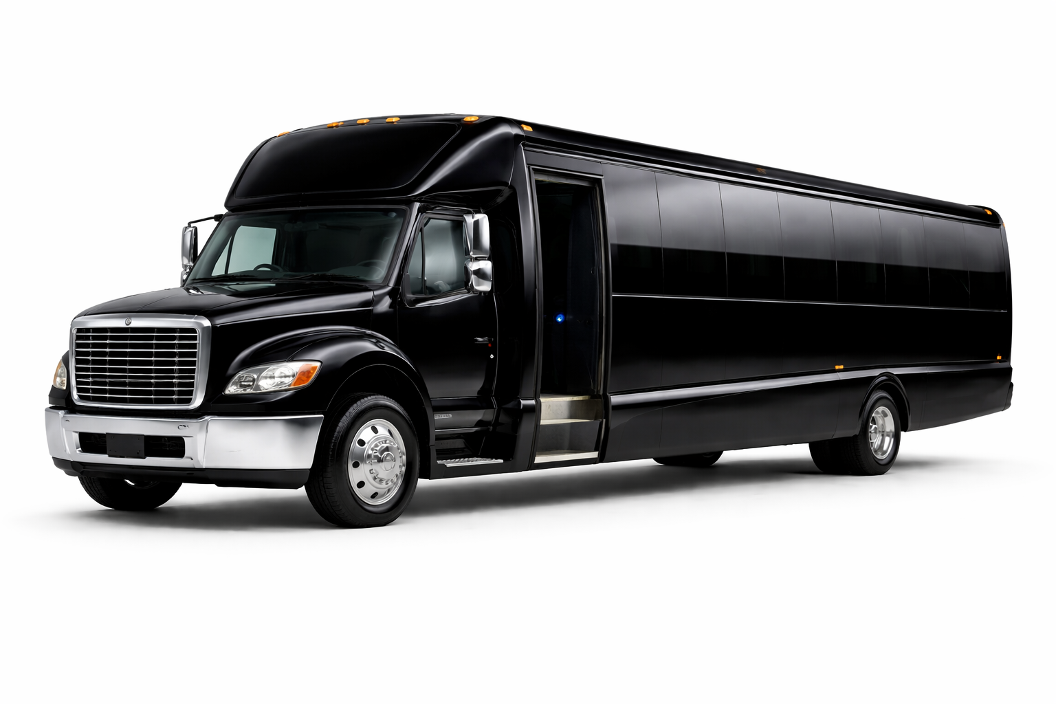 A shuttle bus for 30 to 50 passengers is shown on a white background.