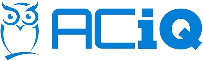 The blue ACIQ logo, featuring a stylized owl icon next to the bold, blue, capitalized text 