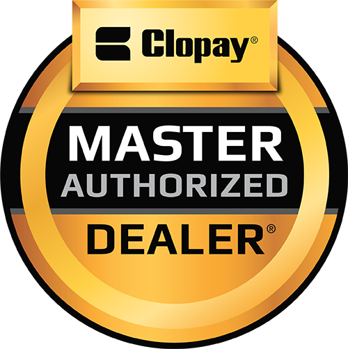 A gold and black circle with the words master authorized dealer on it.
