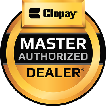 A gold and black circle with the words master authorized dealer on it.