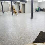 There is a ladder in the middle of the room.