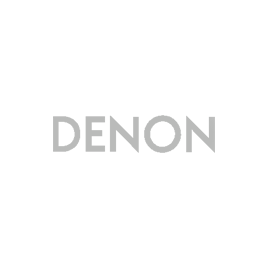 The denon logo is on a white background.