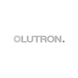 The lutron logo is on a white background.