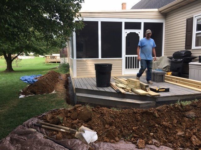 Construction Worker Doing House Deck — Strasburg, PA — Hillside Construction LLC