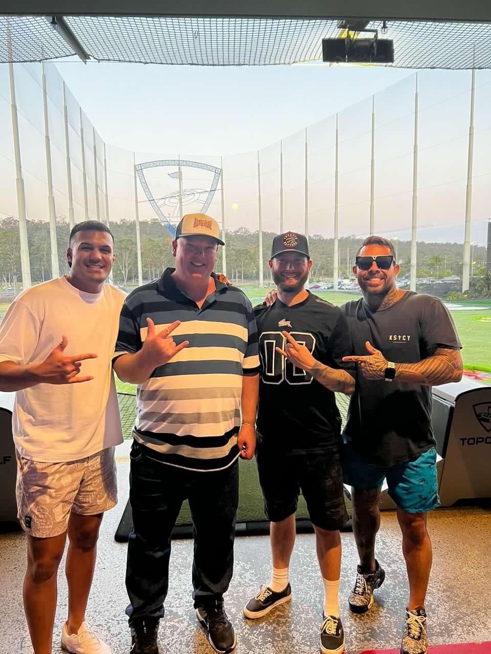 A Group of Men Are Posing for a Picture at a Golf Course — Mentally Hooked in Robina, QLD