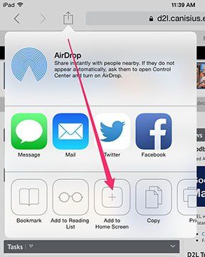 Apple iPhone - Add to Home screen.