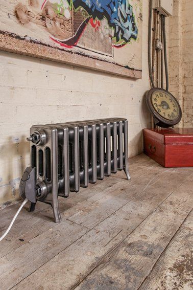Forge electric cast iron radiator in lacquered bare metal