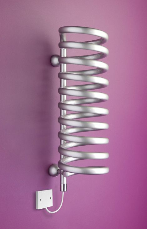 Electric Hot Spring radiator in silver paint finish
