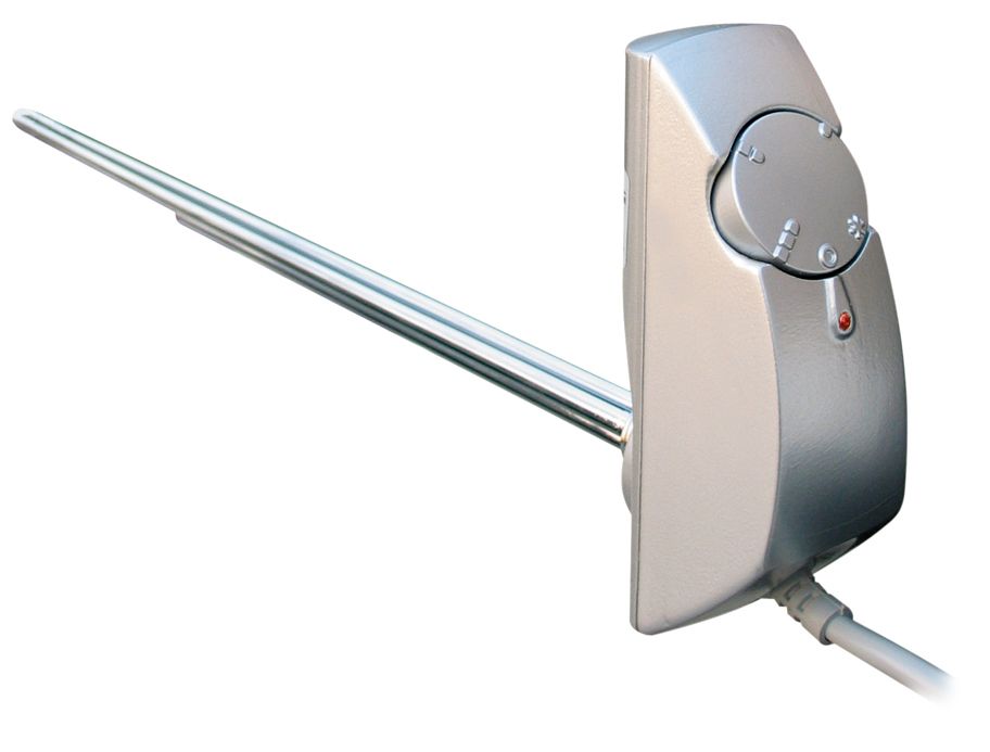 Electric element in satin chrome for use in column, cast iron and sectional aluminium radiators