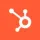 White stylized network icon on a bright orange square background.