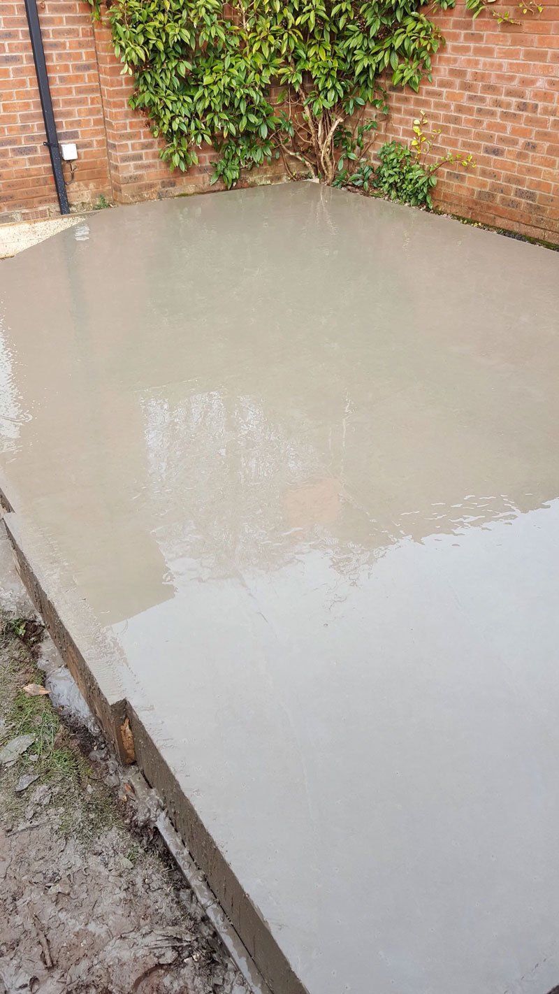 freshly laid concrete