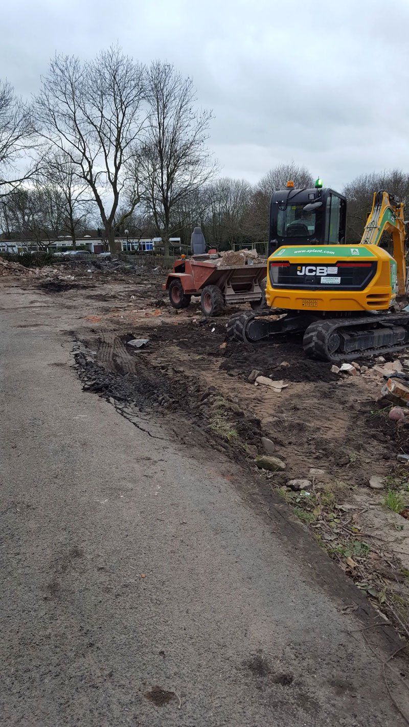 machinery on driveway