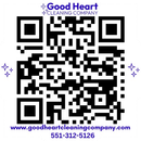 A qr code for good heart cleaning company is shown on a white background.